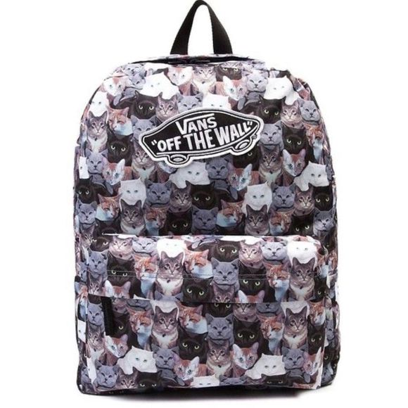 Vans Handbags - VANS x ASPCA Cat Print Realm Backpack School Book Bag w/ Padded Back & Straps
